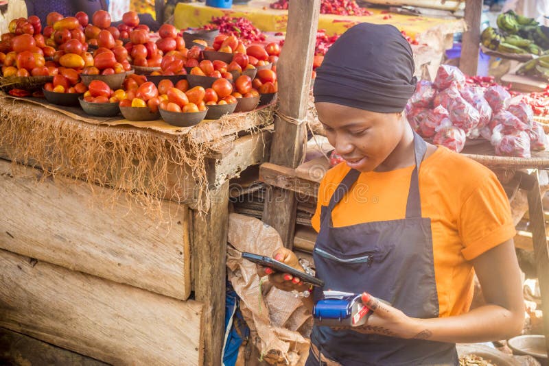 Trader with phone